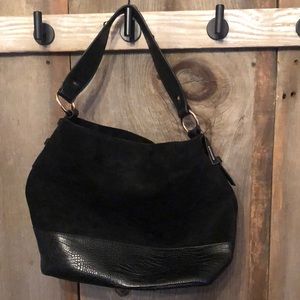 Express Black Faux Suede Hobo Bag Shoulder Purse